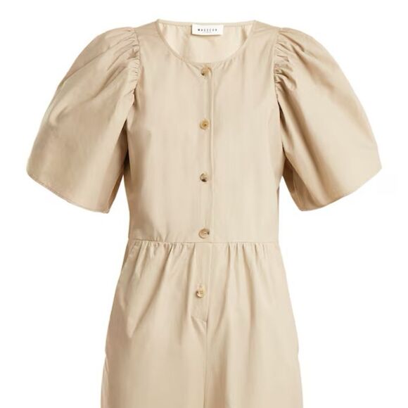 Masscob • Poplin puff sleeve jumpsuit - Picture 1 of 8